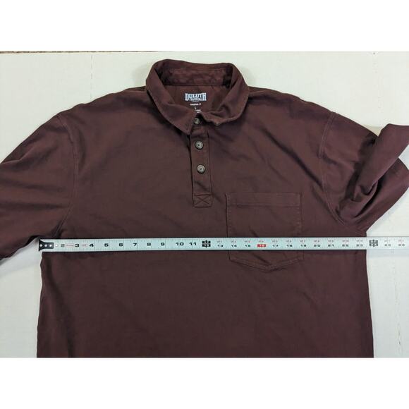 Duluth Rrading Longtail T Shirt large Men's Brown Red Short Sleeve Henley - Picture 5 of 5